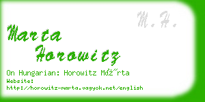 marta horowitz business card